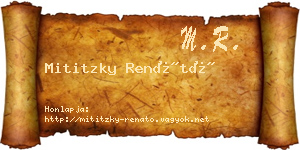 Mititzky Renátó névjegykártya